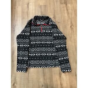Ladies Eddie Bauer Large Quarter Zip Aztec Pattern Lightweight Fleece